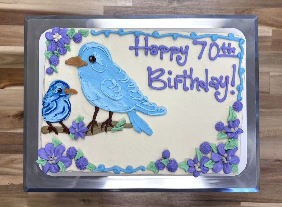 Blue Birds Sheet Cake